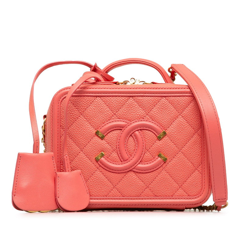 Chanel Cc Filigree Caviar Skin 2Way Bag