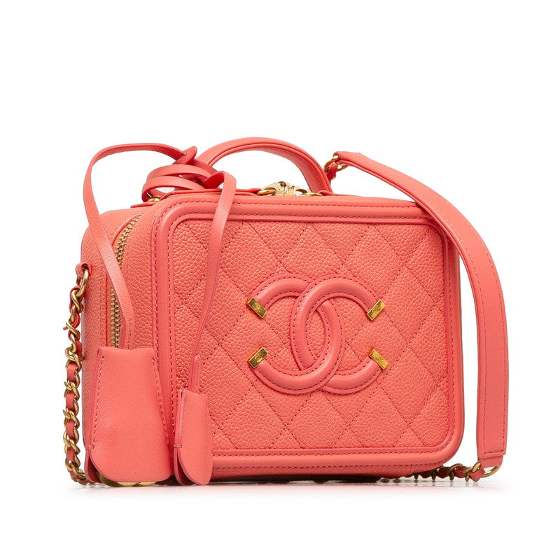 Chanel Cc Filigree Caviar Skin 2Way Bag