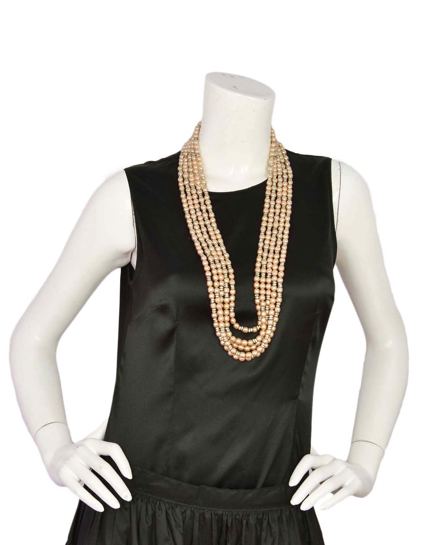 Chanel 1990S Multi-Strand Pearl & Crystal Necklace