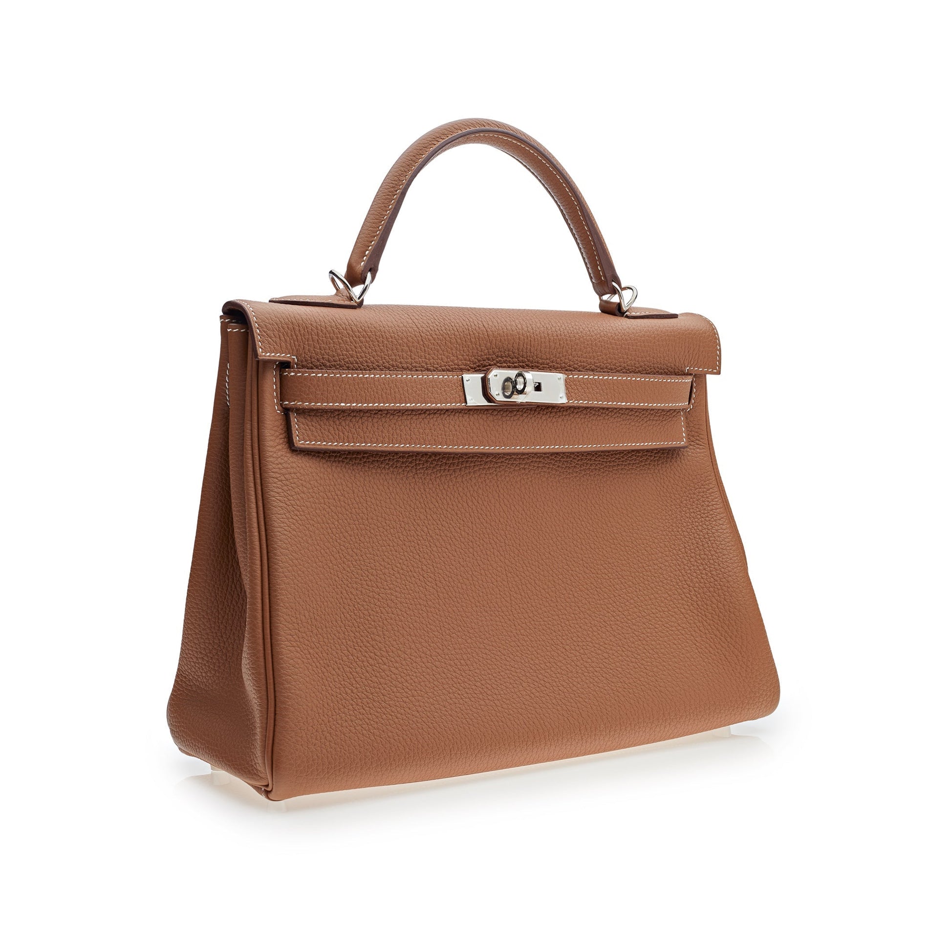 Gucci Hermes Kelly Retourne Togo Palladium Hardware Handbag Gold Travel Bag
