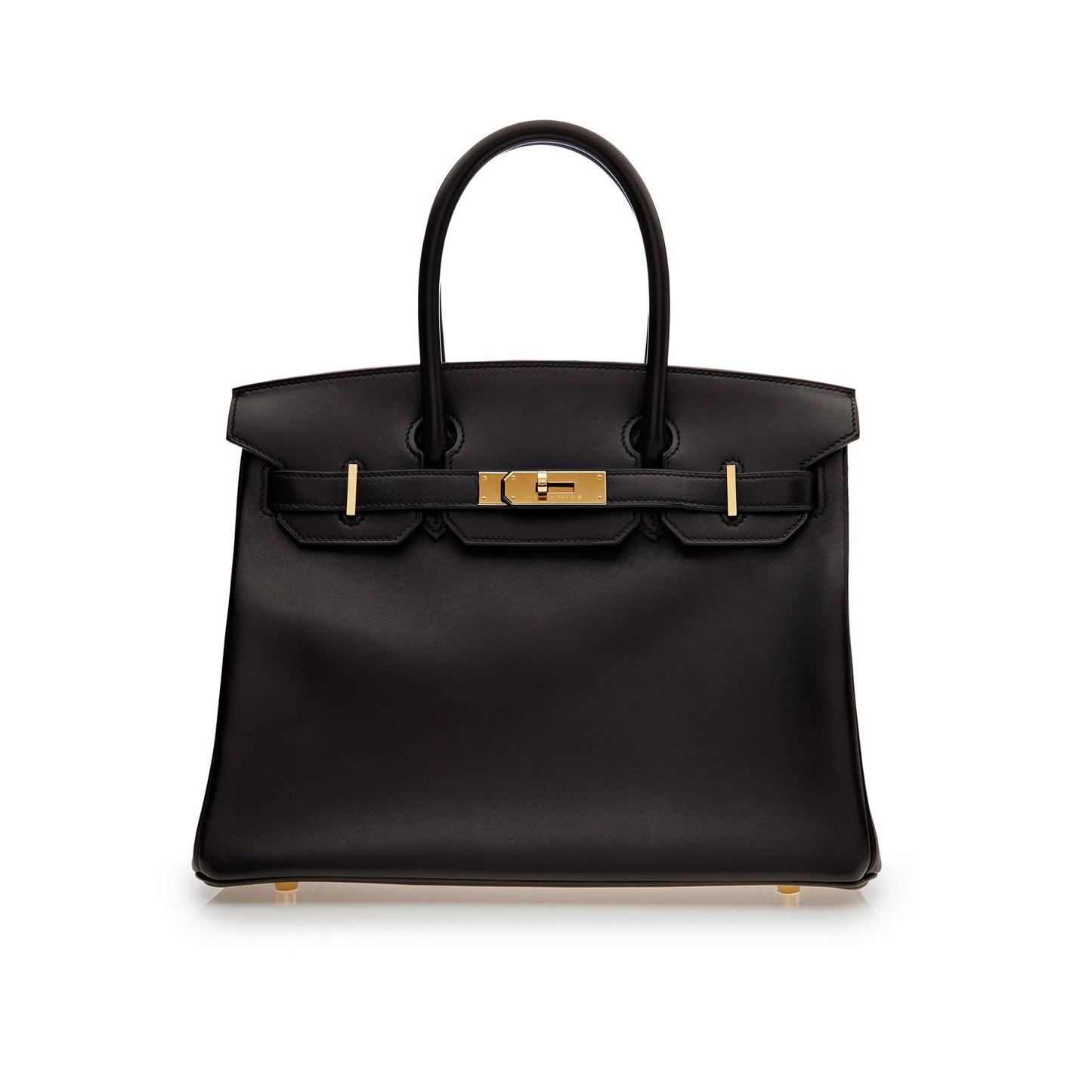 Gucci Hermes Birkin Box Hardware Handbag Leather Black Travel Bag