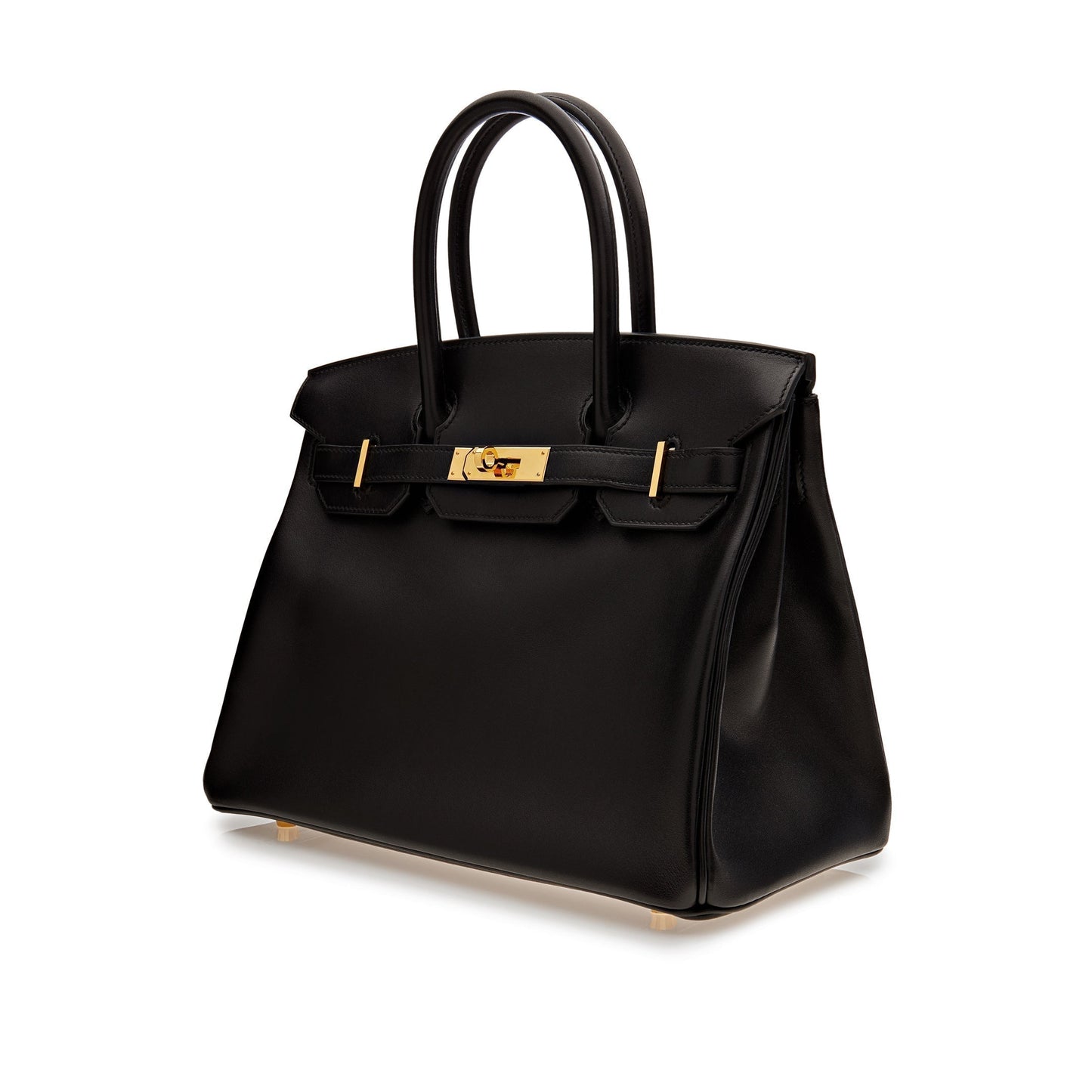 Gucci Hermes Birkin Box Hardware Handbag Leather Black Travel Bag