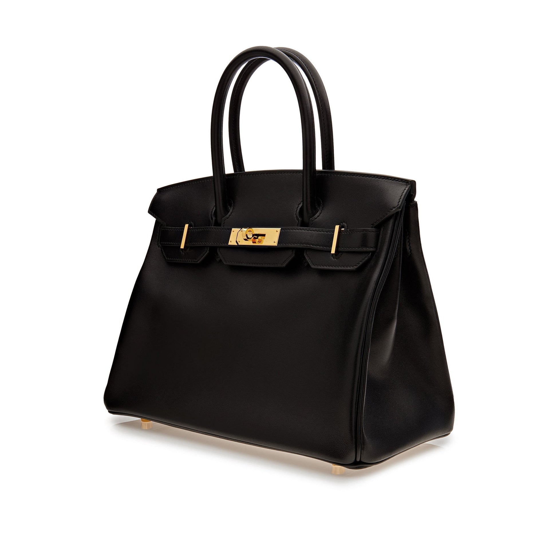 Gucci Hermes Birkin Box Hardware Handbag Leather Black Travel Bag