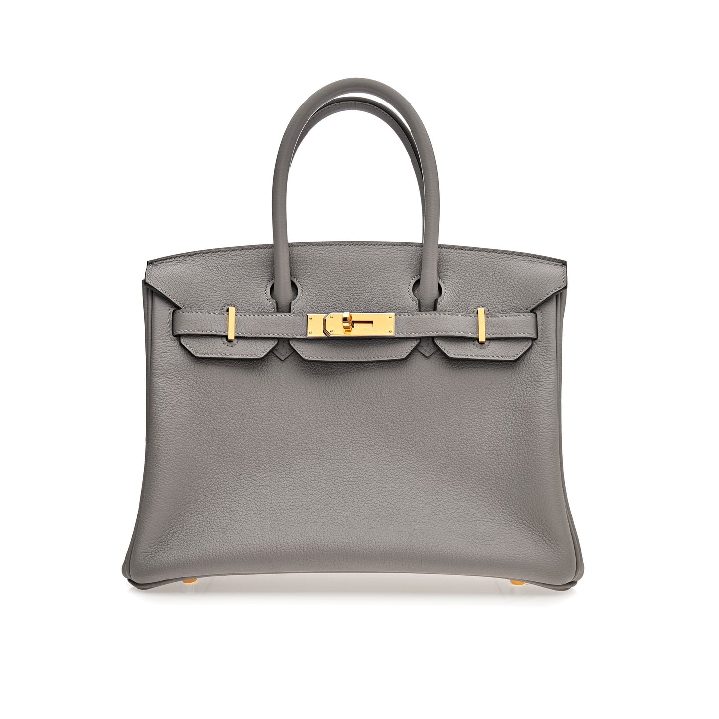 Gucci Hermes Birkin Gris Togo Hardware Handbag Leather Gold Travel Bag