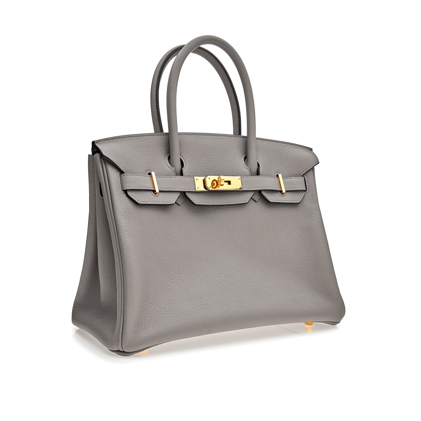 Gucci Hermes Birkin Gris Togo Hardware Handbag Leather Gold Travel Bag