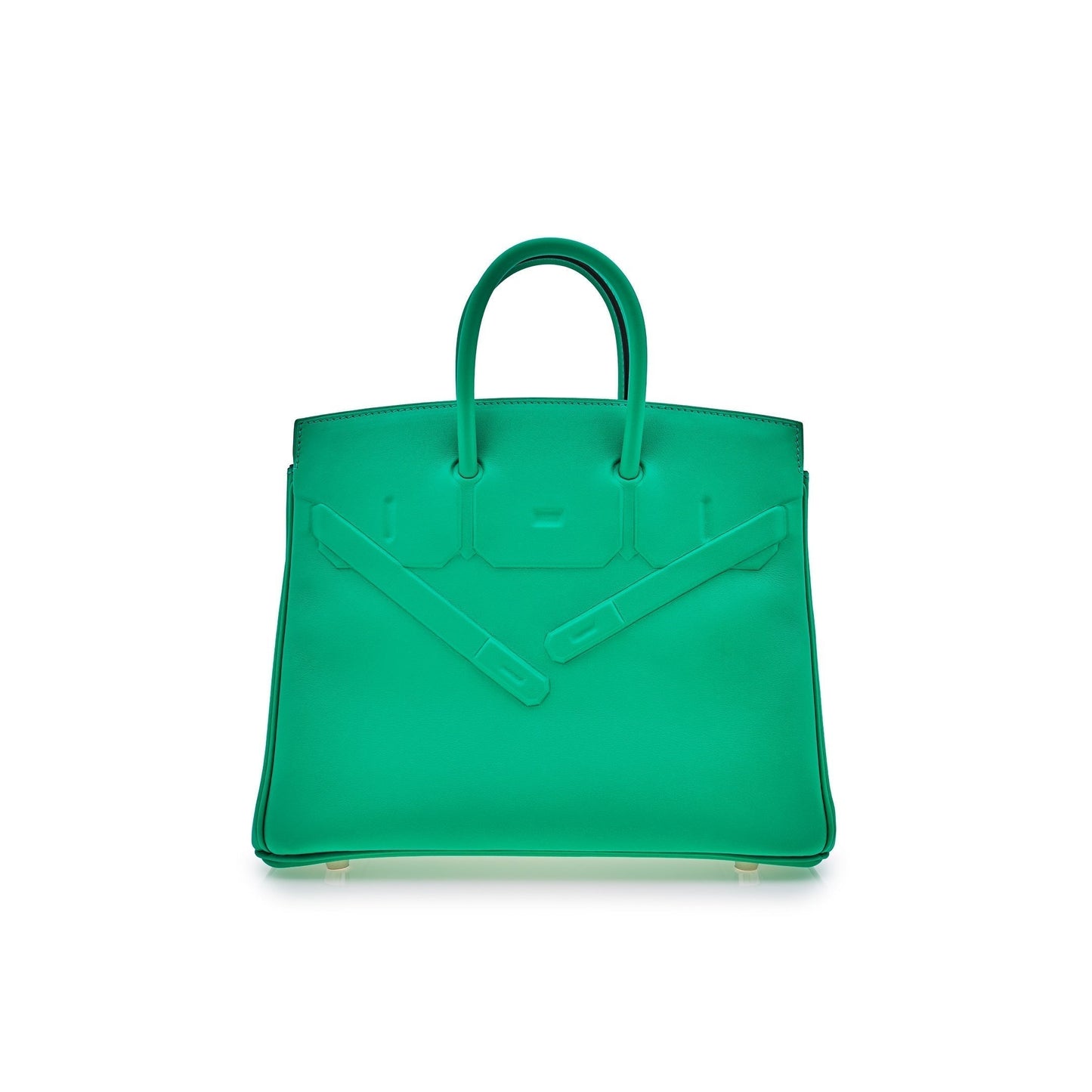 Hermes Luxury Birkin Shadow Bag Menthe Swift Leather Travel Bag
