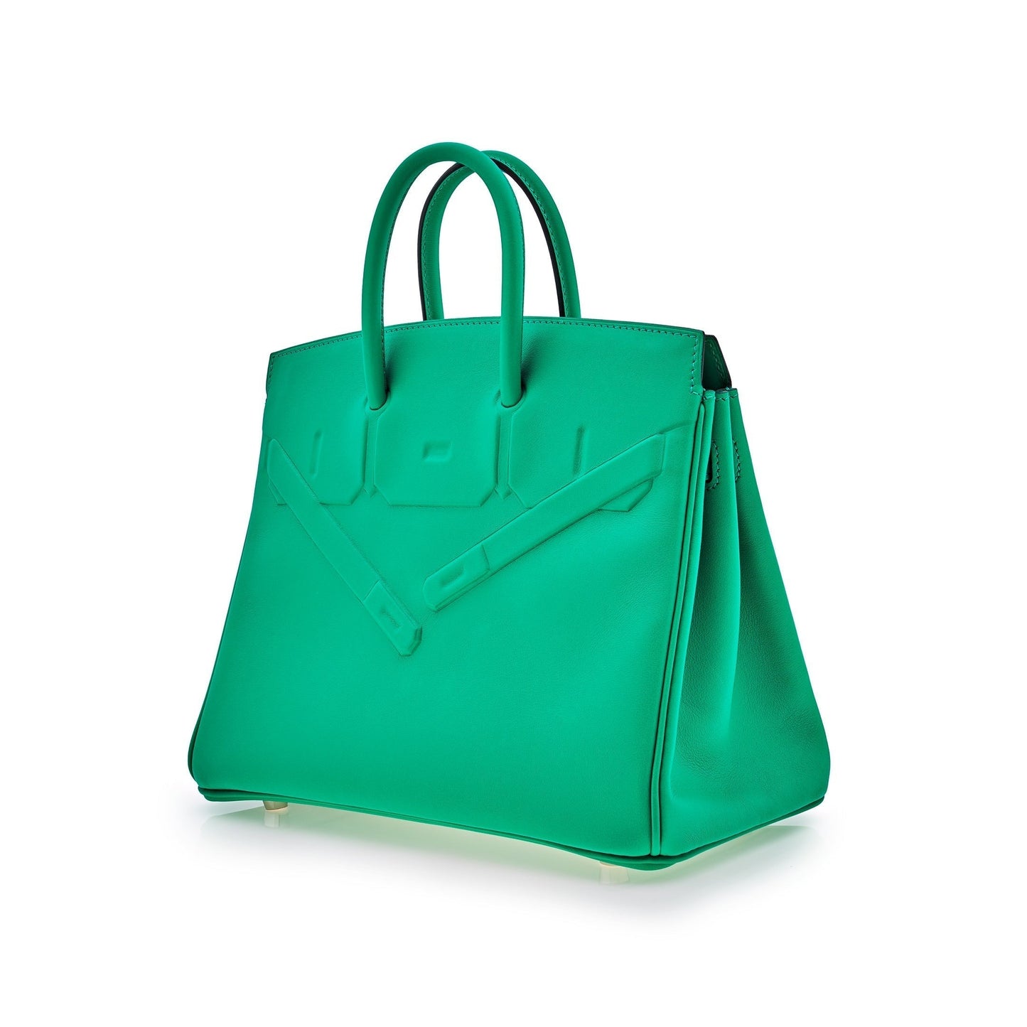 Gucci Hermes Birkin Shadow Bag Menthe Swift Leather Travel Bag