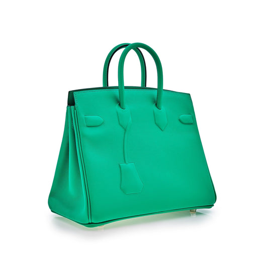 Gucci Hermes Birkin Shadow Bag Menthe Swift Leather Travel Bag