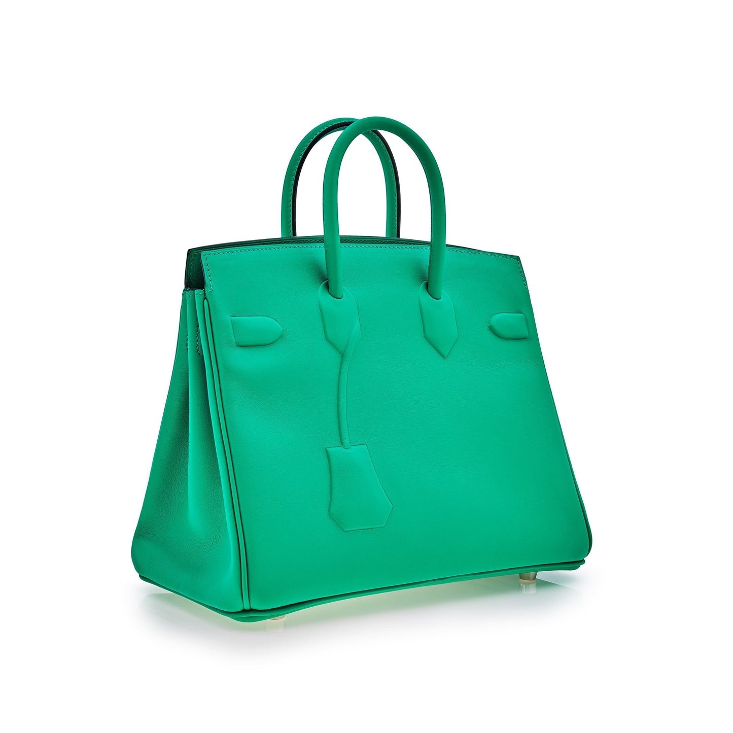 Hermes Luxury Birkin Shadow Bag Menthe Swift Leather Travel Bag