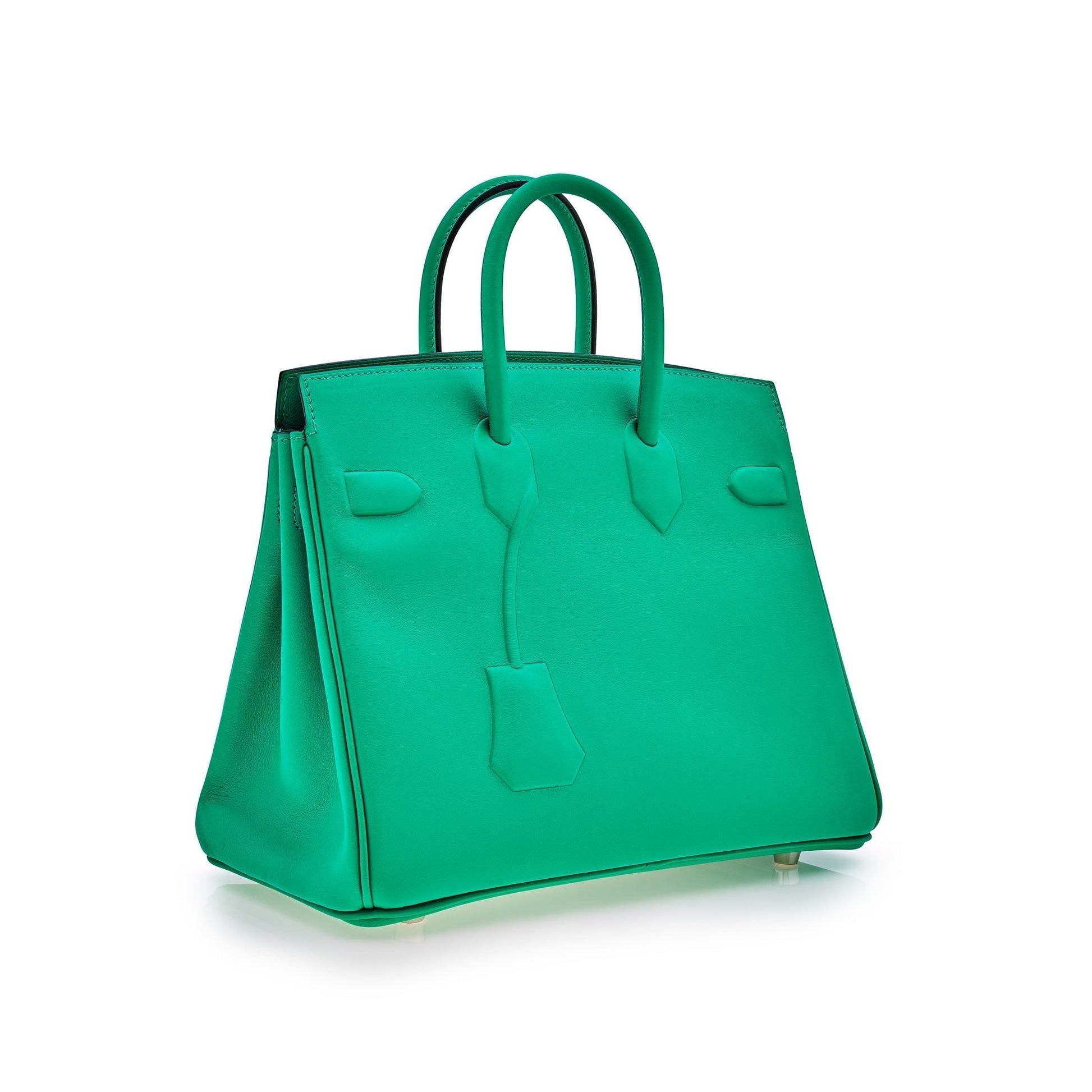 Hermes Luxury Birkin Shadow Bag Menthe Swift Leather Travel Bag