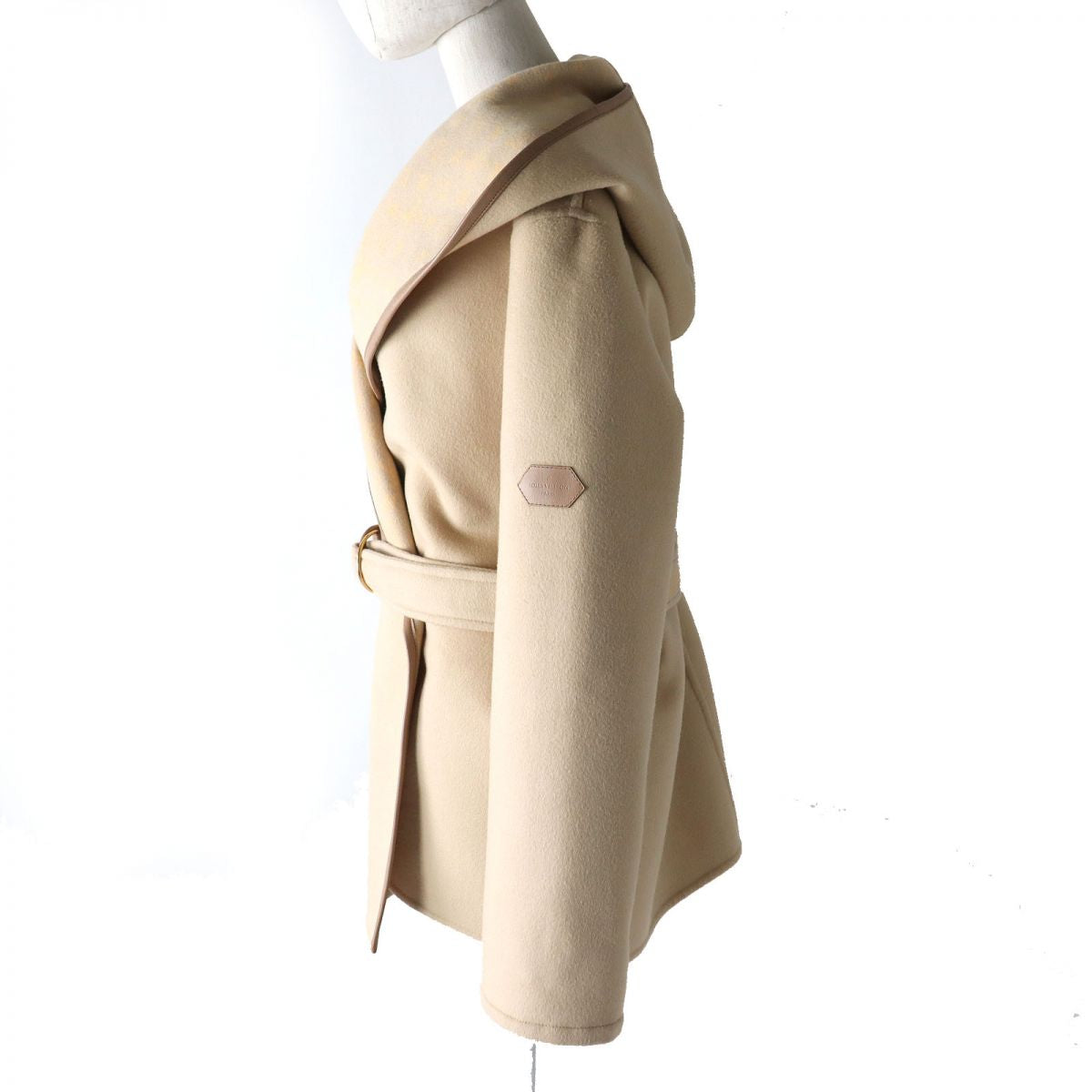 Louis Vuitton coat part sheepskin 38 Leather Wool Beige Apparel