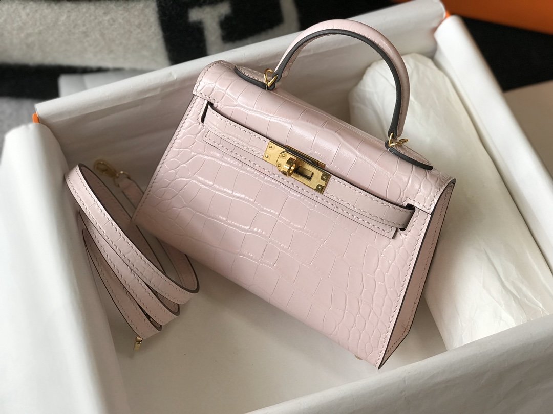 Top Quality Kelly Embossed Patent Matte Bag Pink Gold Shoulder Bag