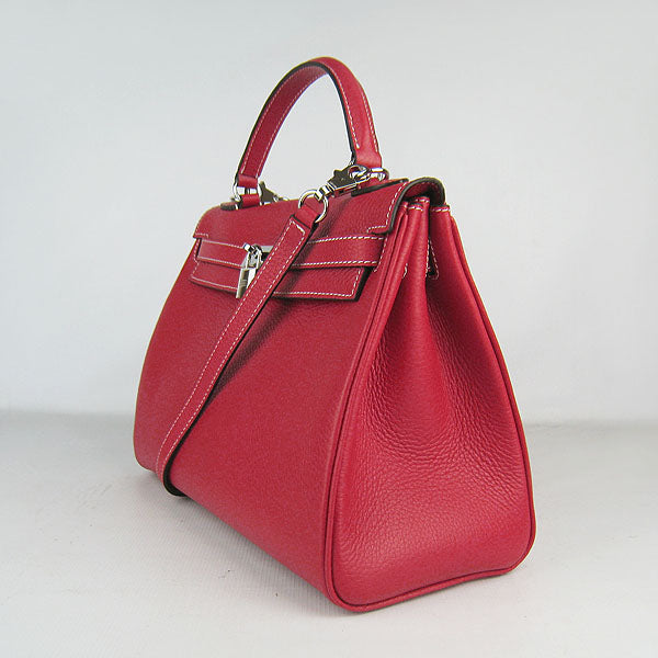 Hermes Luxury Kelly Cm Togo Handbag Leather Red Travel Bag