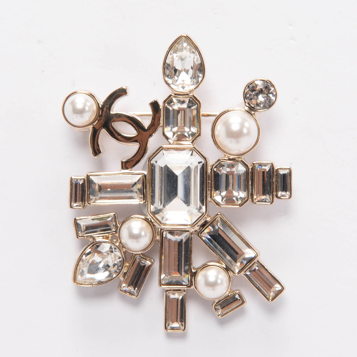 Chanel Pearl & Crystal Cc North Star Brooch