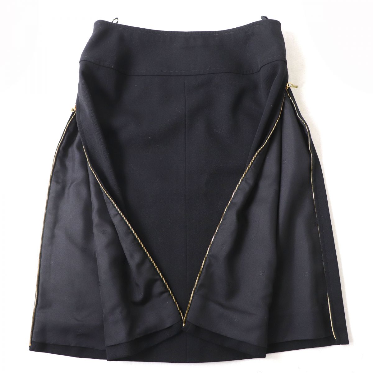 Chanel   Wool Skirt Black 38
