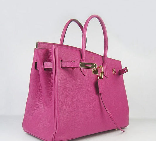 Hermes Luxury Birkin Cm Togo Handbags Peach Golden Leather Travel Bag