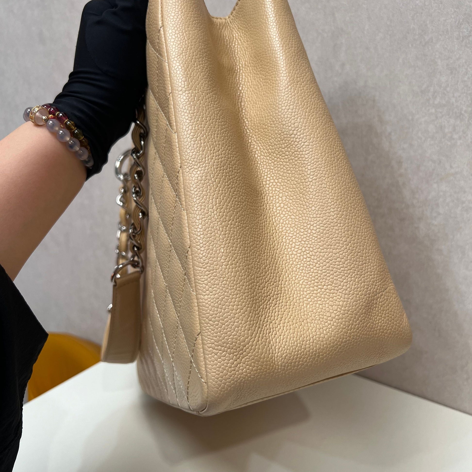 Chanel Grand Shopping Tote with Card- Neutrals Totes, Handbags