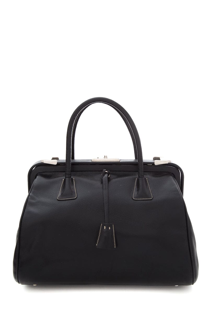 Prada Madras Cerniera Doctor Handbag Black Travel Bag