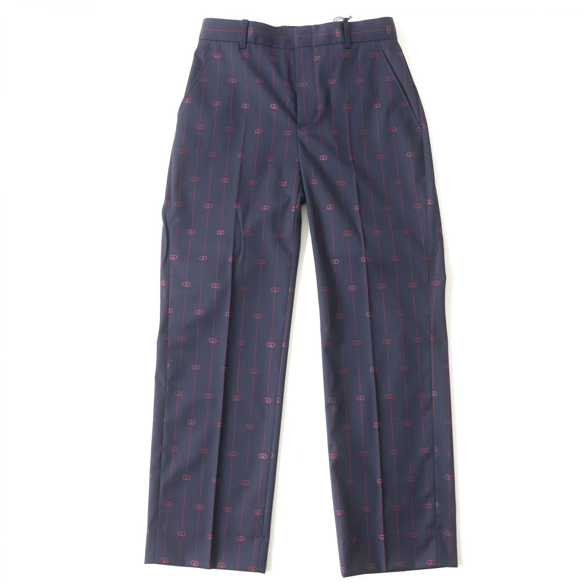 Gucci Part 100 polyester x 38 Wool Red Navy Apparel