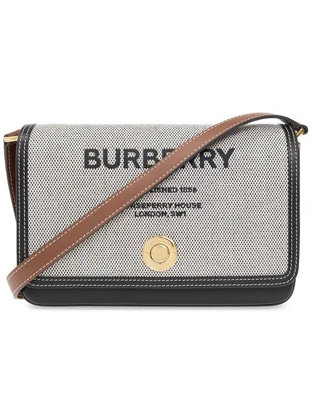 Burberry Luxury Horseferry Print Cotton Cross Bag Leather Canvas Black Travel Bag