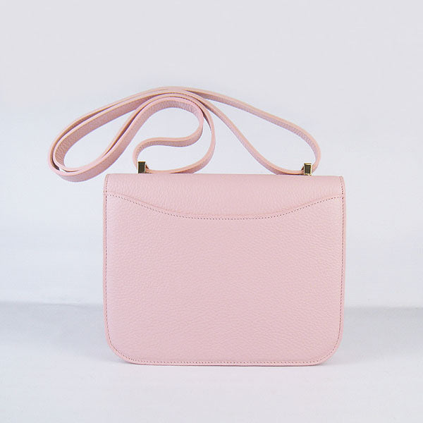 Hermes Luxury Constance Cowskin Bag H Golden Leather Pink Travel Bag