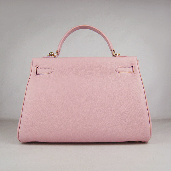 Hermes Luxury Kelly Cm Togo Handbag Golden Leather Pink Travel Bag