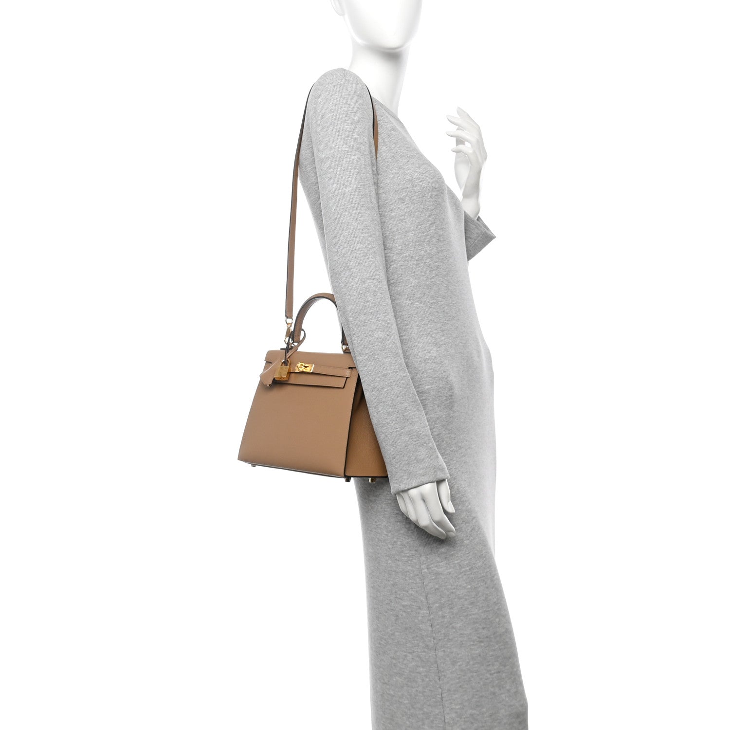 Hermes Epsom Kelly Sellier Chai Handbag Travel Bag