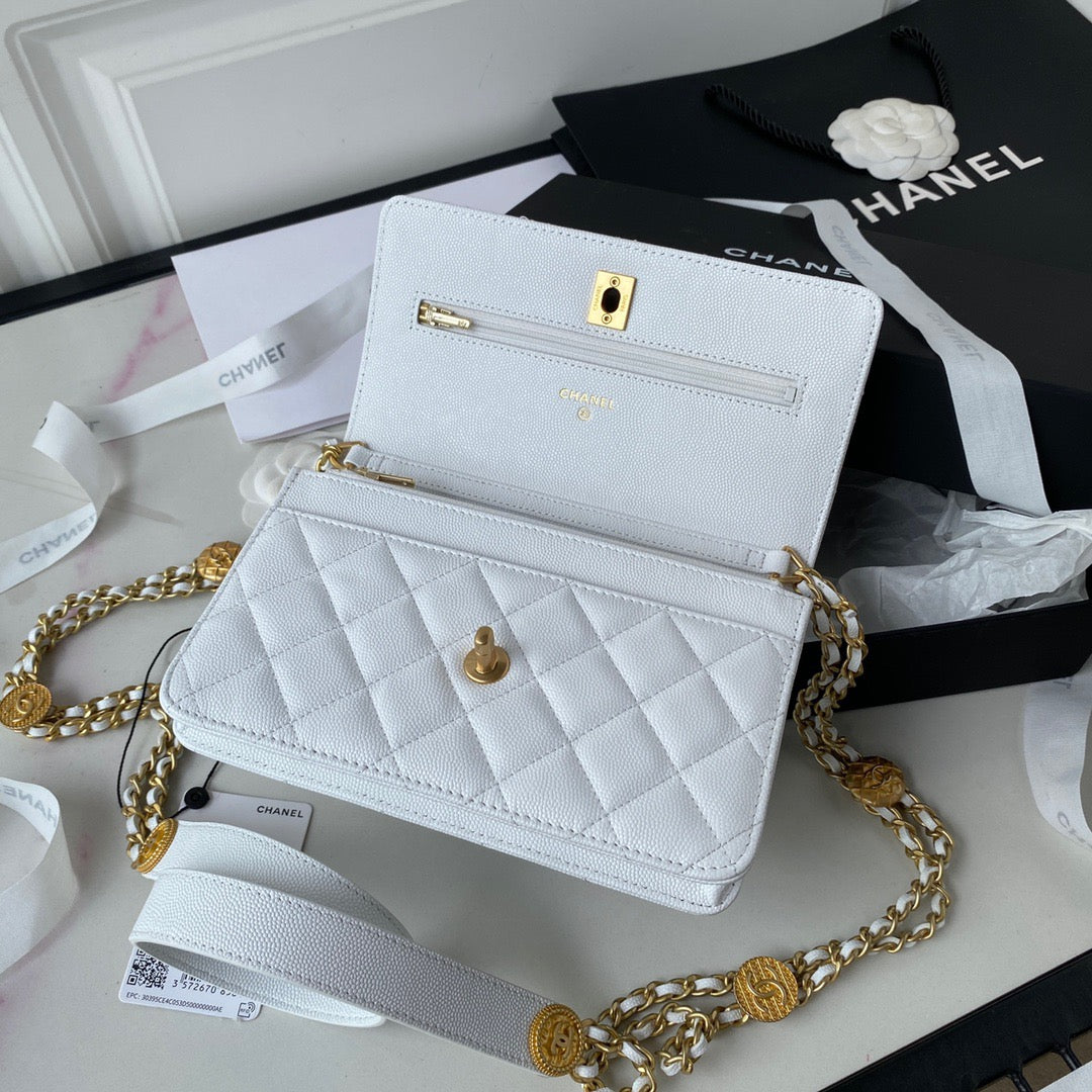 CHLSmall Hardware , ’s , White Gold Flap Shoulder Bag