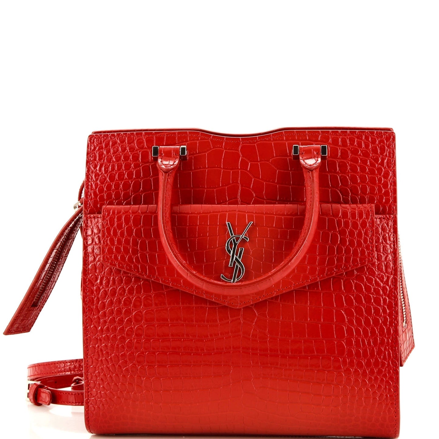 YSL Saint Laurent Saint Laurent Trending Uptown Tote Crocodile Embossed Leather Small Tote Bag