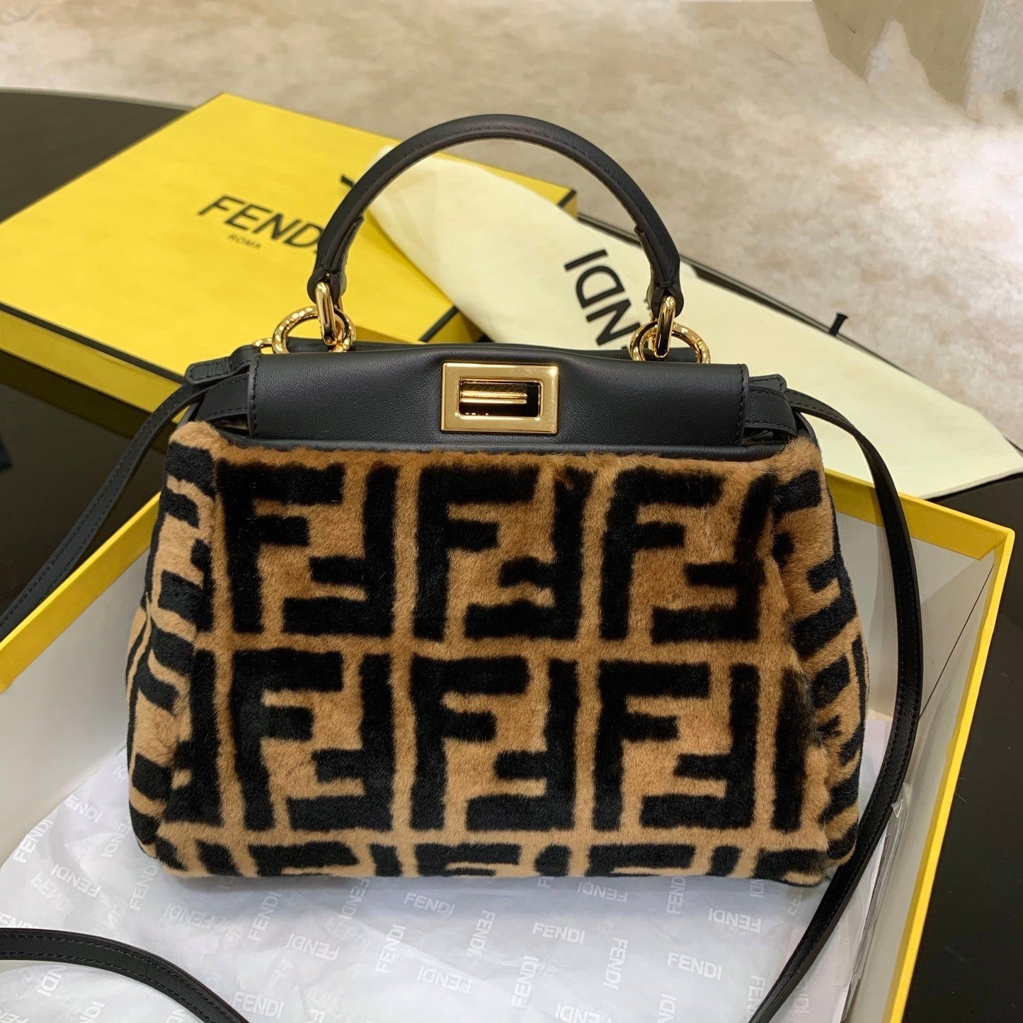Top QualityTop Quality Handle 27cm Brown Handbag