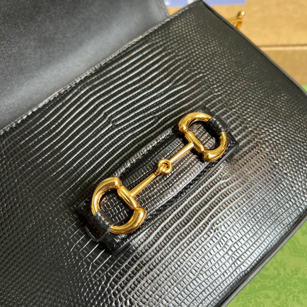 gg Horsebit Lizard , ’s Black Mini Bag