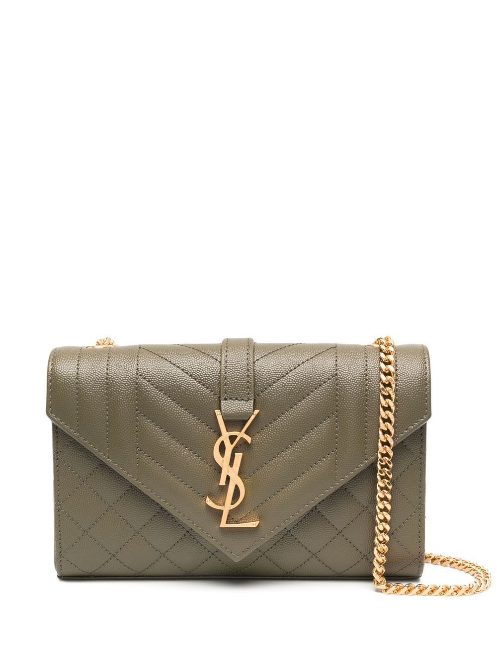 YSL Saint Laurent Trending Women Bo Mng Envel Grain Pou Travel Bag Kaky 600195Bow913344