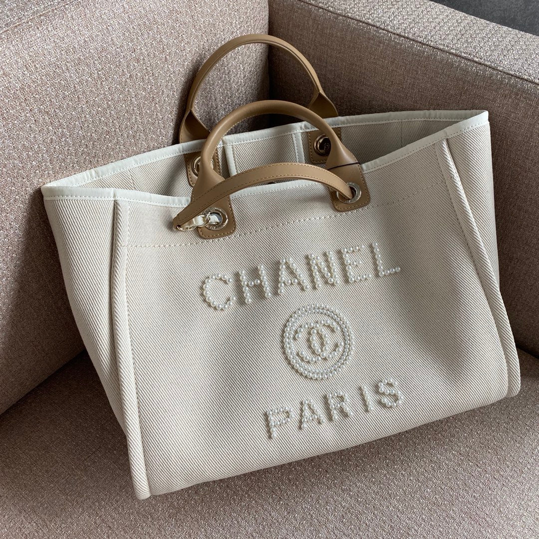 Chanel Deauville Tote Tweed Bag Summer Collection For White Tote Bag