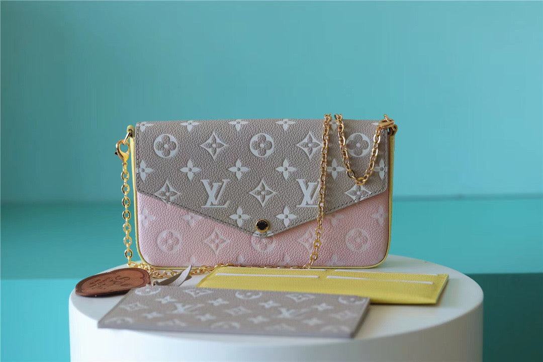 Top Quality Pochette Felicie Empreinte Yellow For Monogram Beige Crossbody Bag