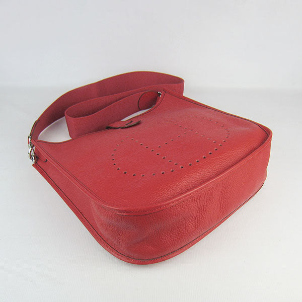 Hermes Luxury Evelyne I Handbag Red Silver Travel Bag