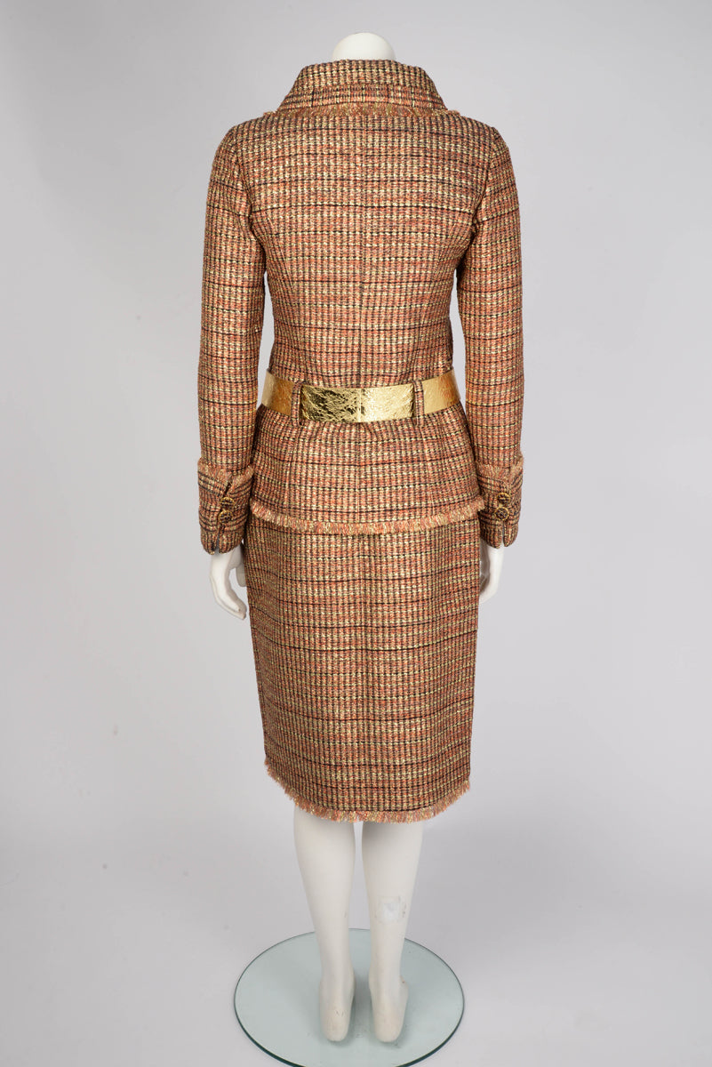 Chanel Metallic Tweed Paris To Egypt Skirt Suit