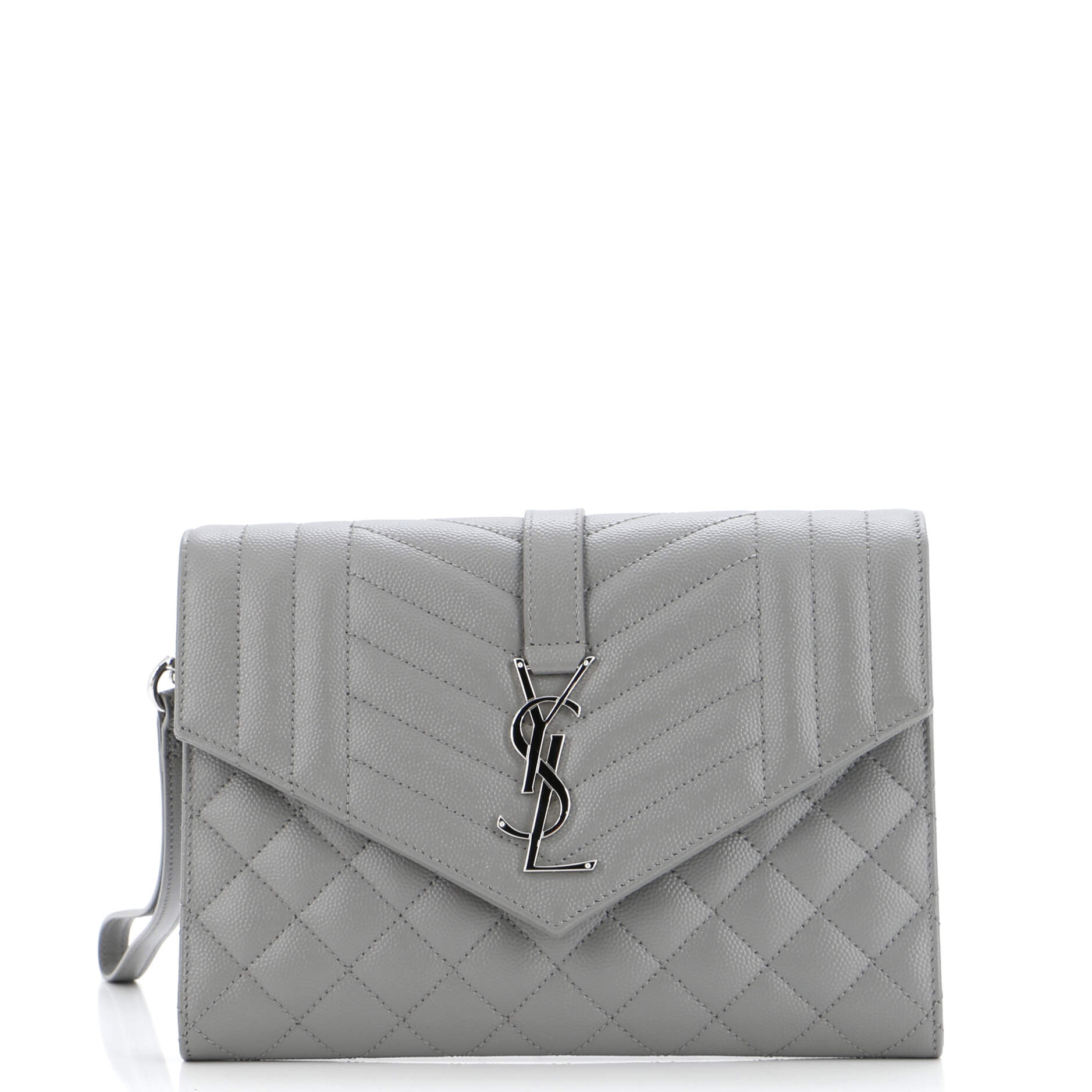 YSL Saint Laurent Luxury Trending Classic Envelope Wristlet Clutch Mixed Leather Monogram Matelasse Clutch Bag Mate