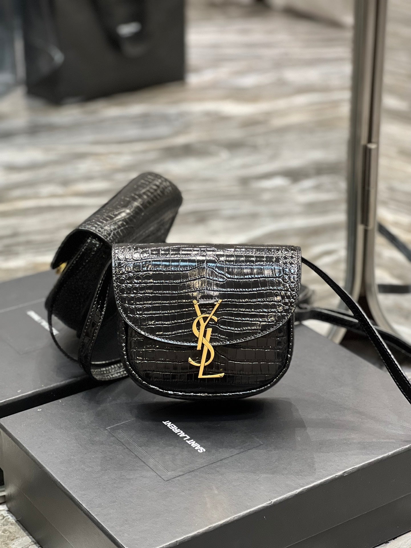 YSL Saint Laurent Kaia , ’s 7in 18cm Black Small Satchel Bag