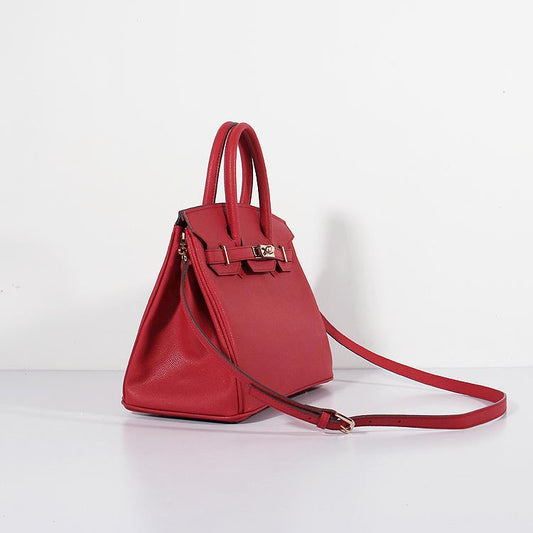 Hermes Luxury Cm Birkin Bag Epsom With Strap Leather Red Travel Bag