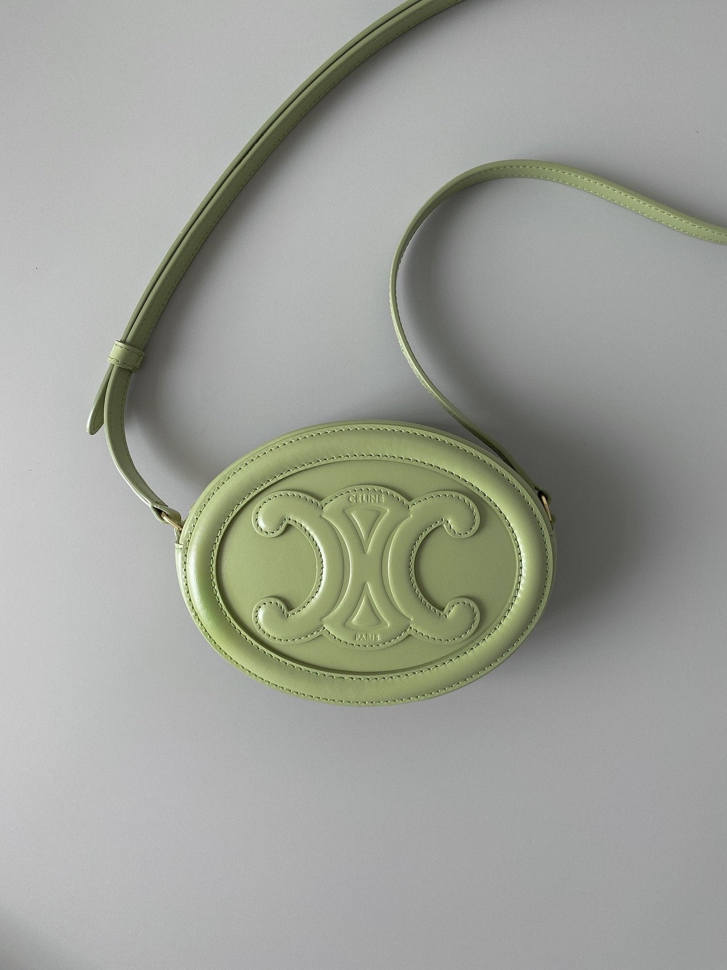 Top Quality Crossbody Oval Purse Cuir Triomphe Green Crossbody Bag 6In16Cm 1265