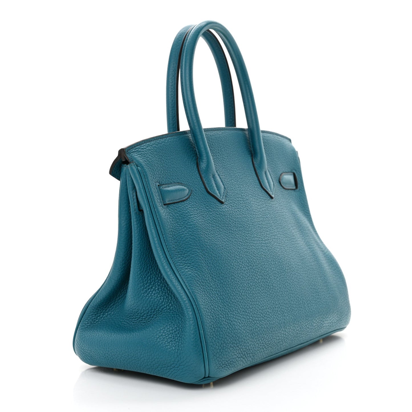 Hermes Taurillon Clemence Birkin Bleu Izmir Handbag Travel Bag