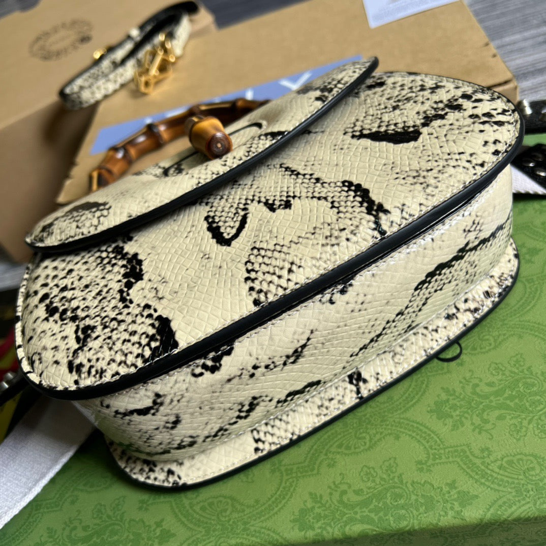 gg Bamboo Natural , s Medium Top Handle Handbag