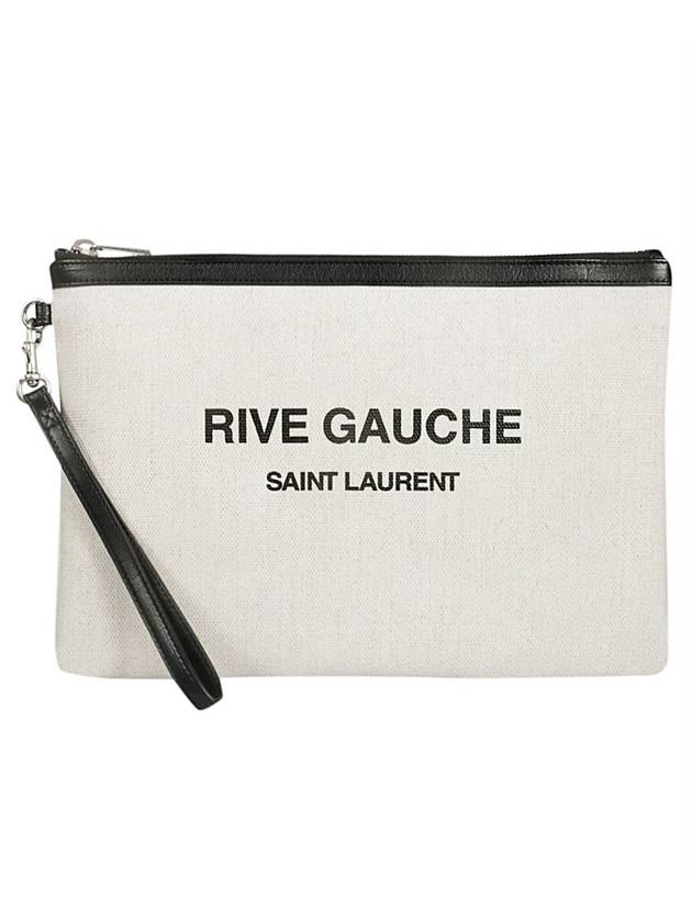 YSL Saint Laurent Saint Laurent Trending Rive Gauche Strap Clutch Canvas White Clutch Bag