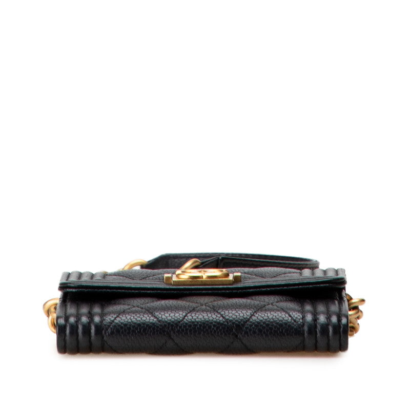Chanel Boy Chanel Matelassé Caviar Skin Shoulder Wallet