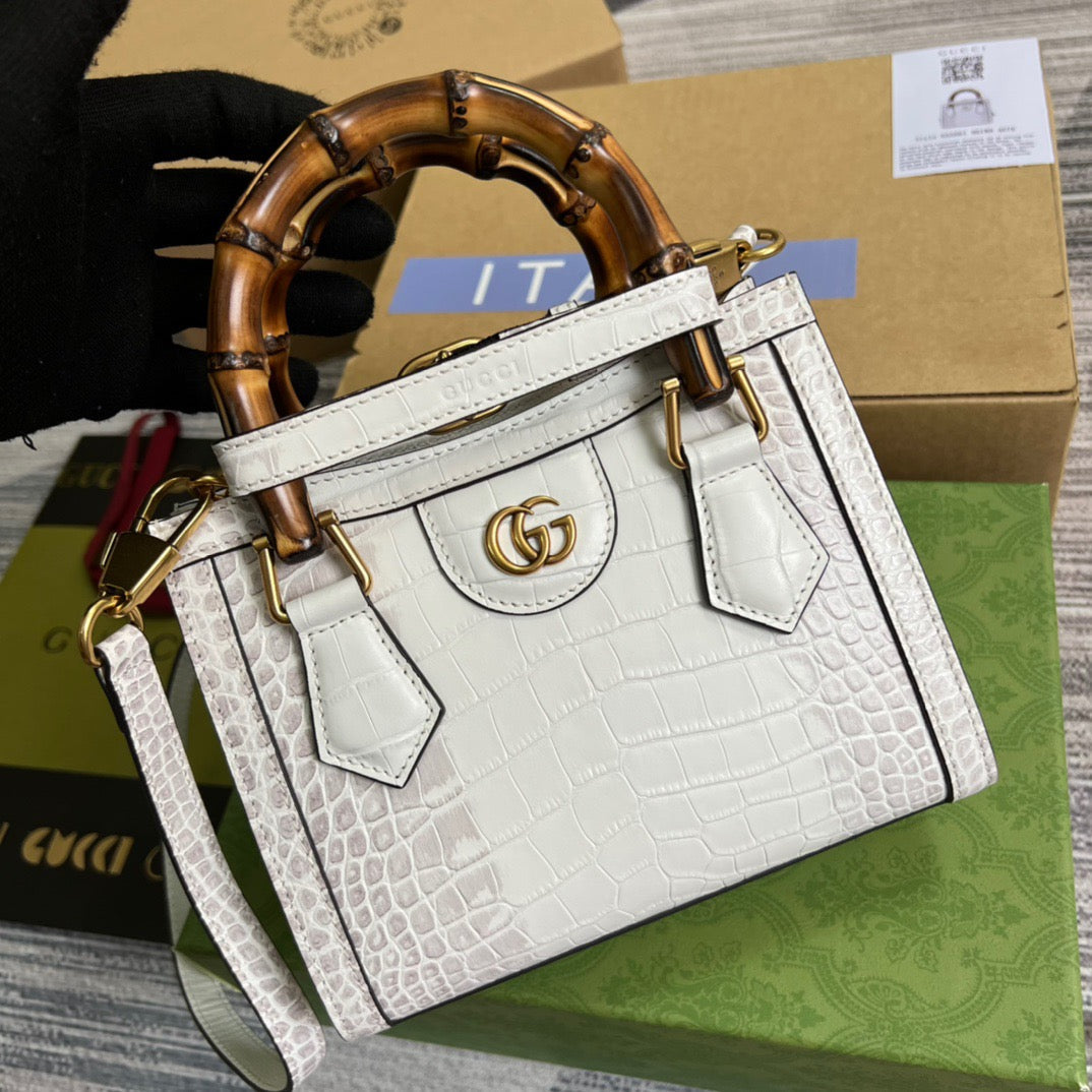 gg Diana , ’s 7.9in White Mini Tote Bag
