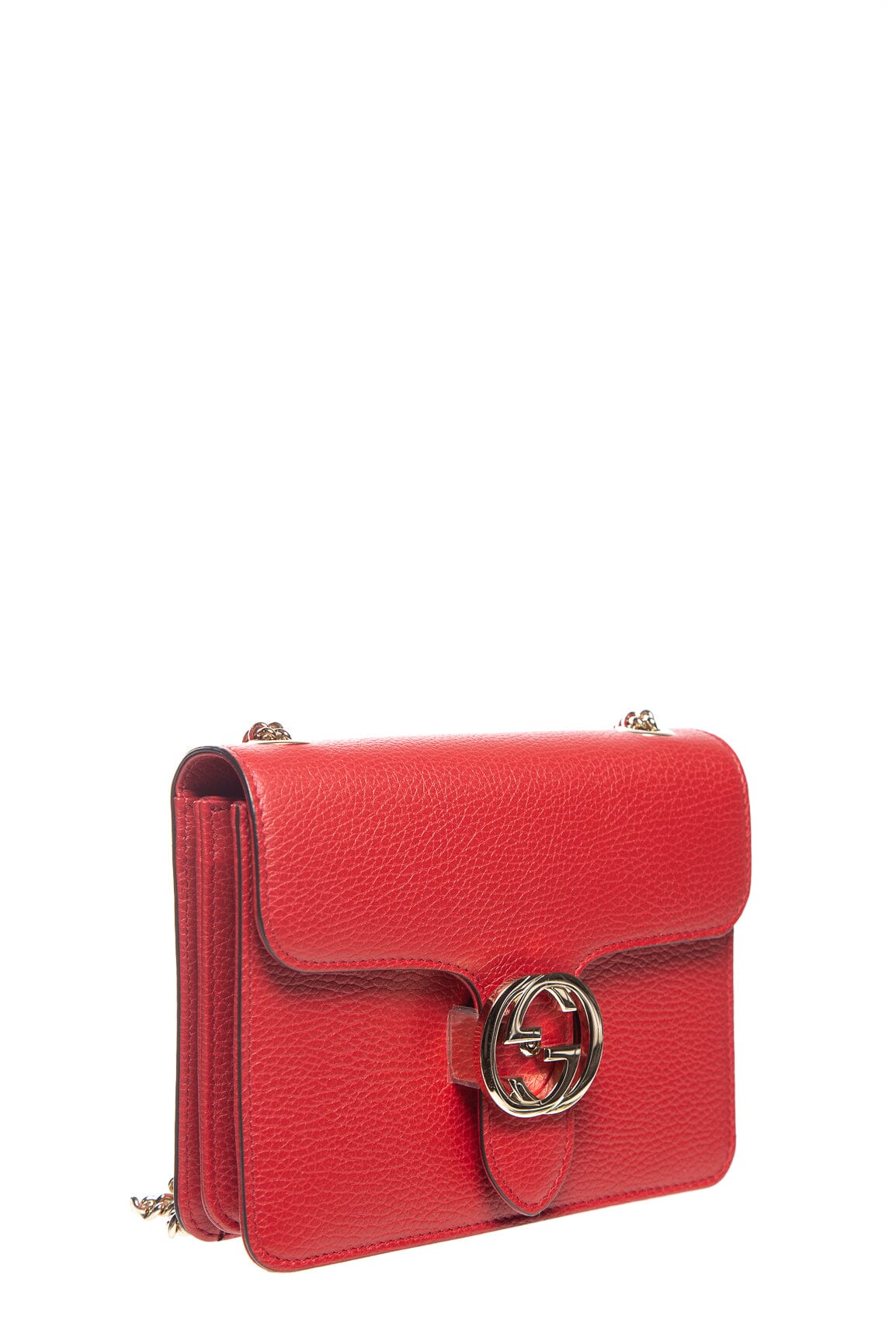 Gucci Red Leather Interlocking G Dollar Small Cross-Body