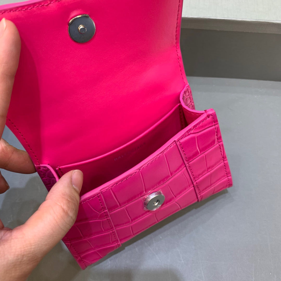 Top Quality Hourglass Handbag With In Dark Pink Mini Travel Bag