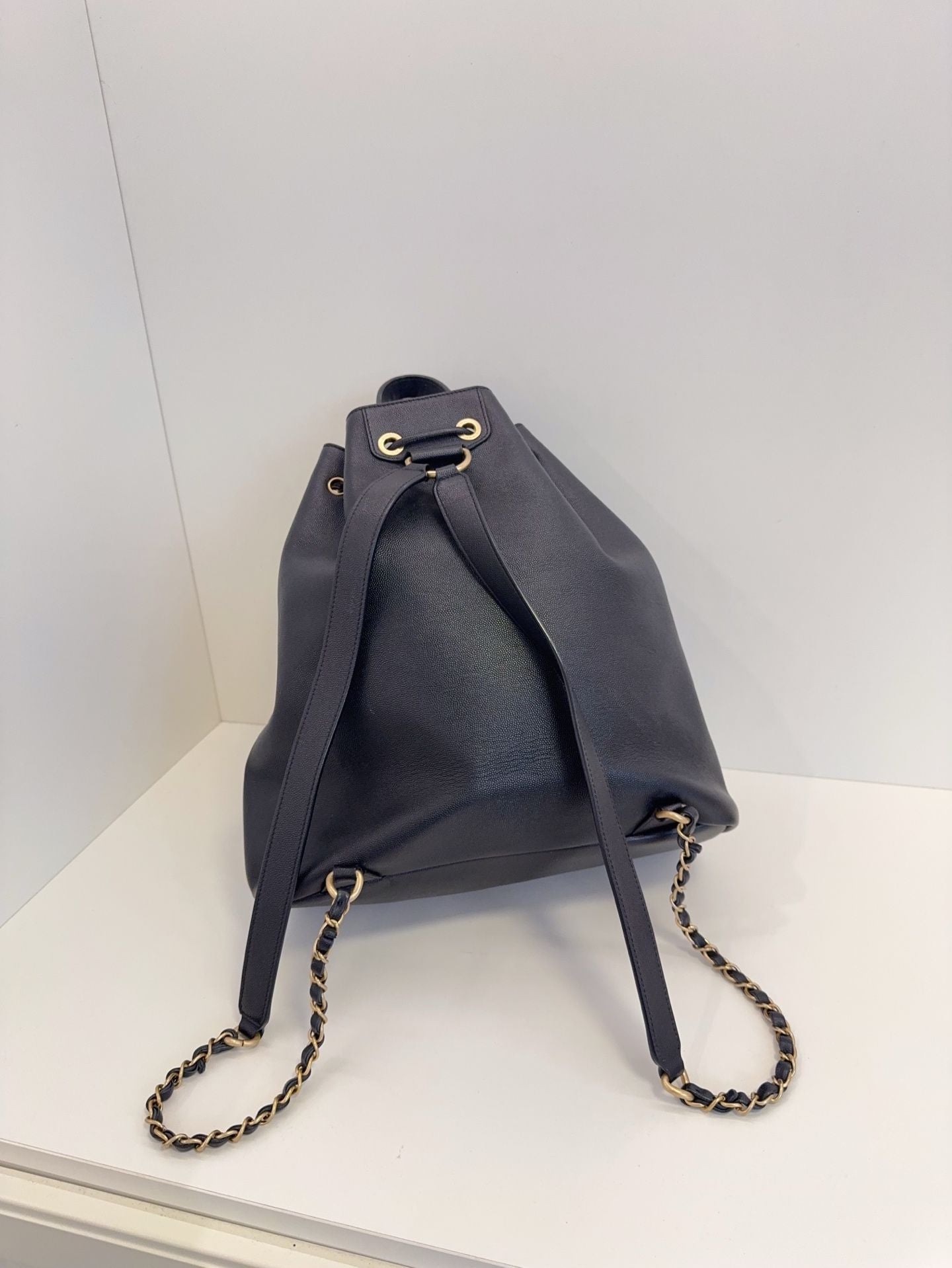 Chanel bucket bag black Caviar leather **cm