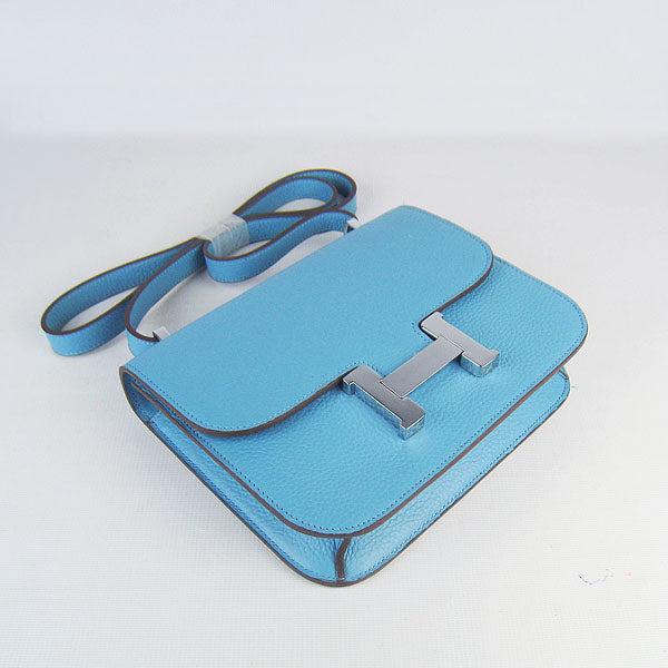 Hermes Luxury Constance Cowskin Bag H Light Leather Blue Travel Bag