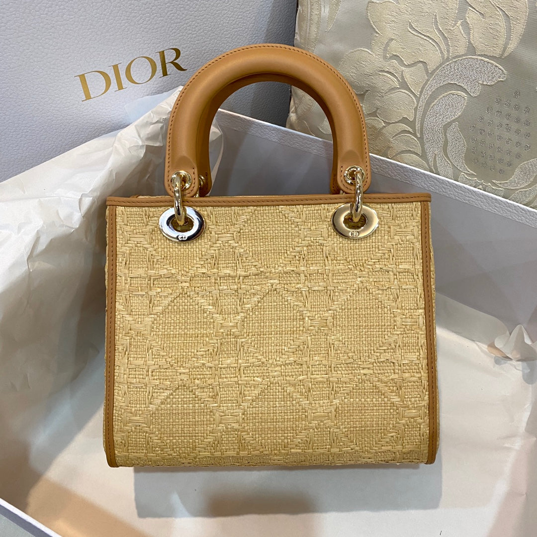 Metop Qualityum Lady Natural Cannage Raffia Brown Travel Bag